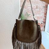 On the Fringe Bag- Olive