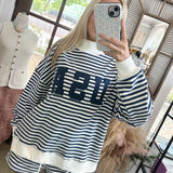 USA Crewneck in Navy Stripes