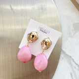 Statement Color Earrings in Pink