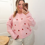 Spring Breeze Cardigan in Strawberry