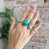 Water Resistant Silver Baguette Ring