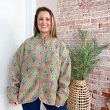 Mocha Floral Fleece Jacket