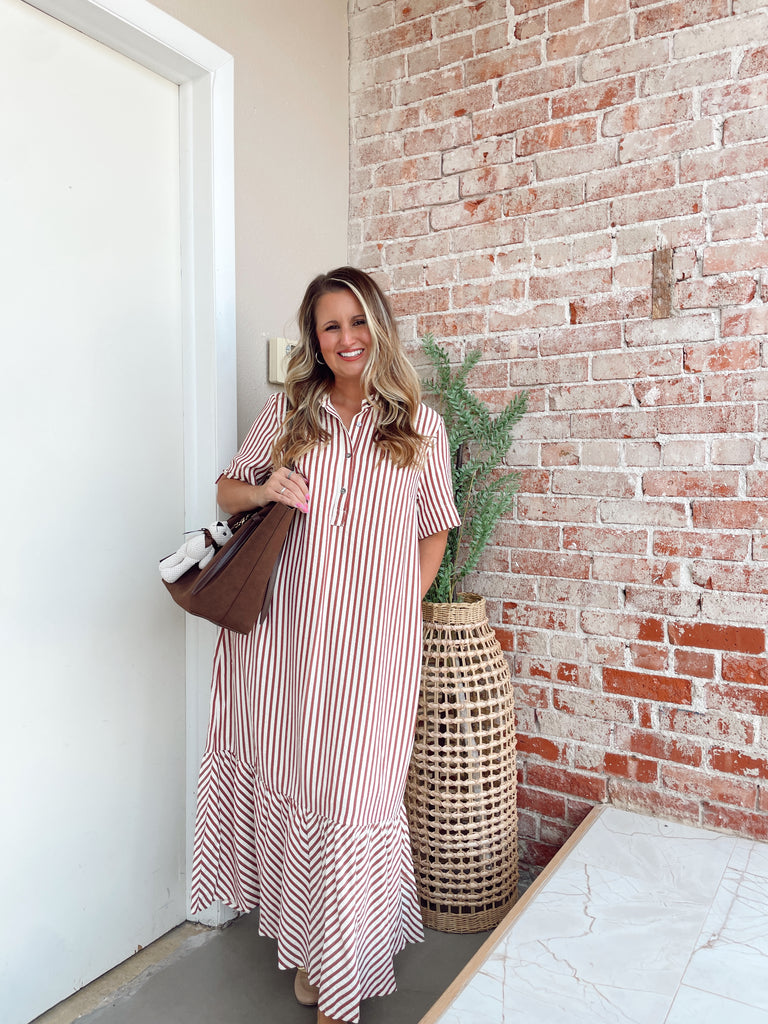 Run to the Market Dress in Rust