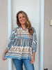 Tans and Blues Top