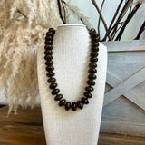 Rondelle Bead Necklace - Dark Brown
