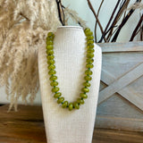 Rondelle Bead Necklace - Olive