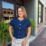 Sutton Denim Button Top