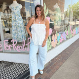 Gingham Twill Barrel Pants