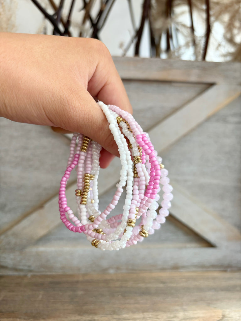 Boho Bracelets in Light Pink