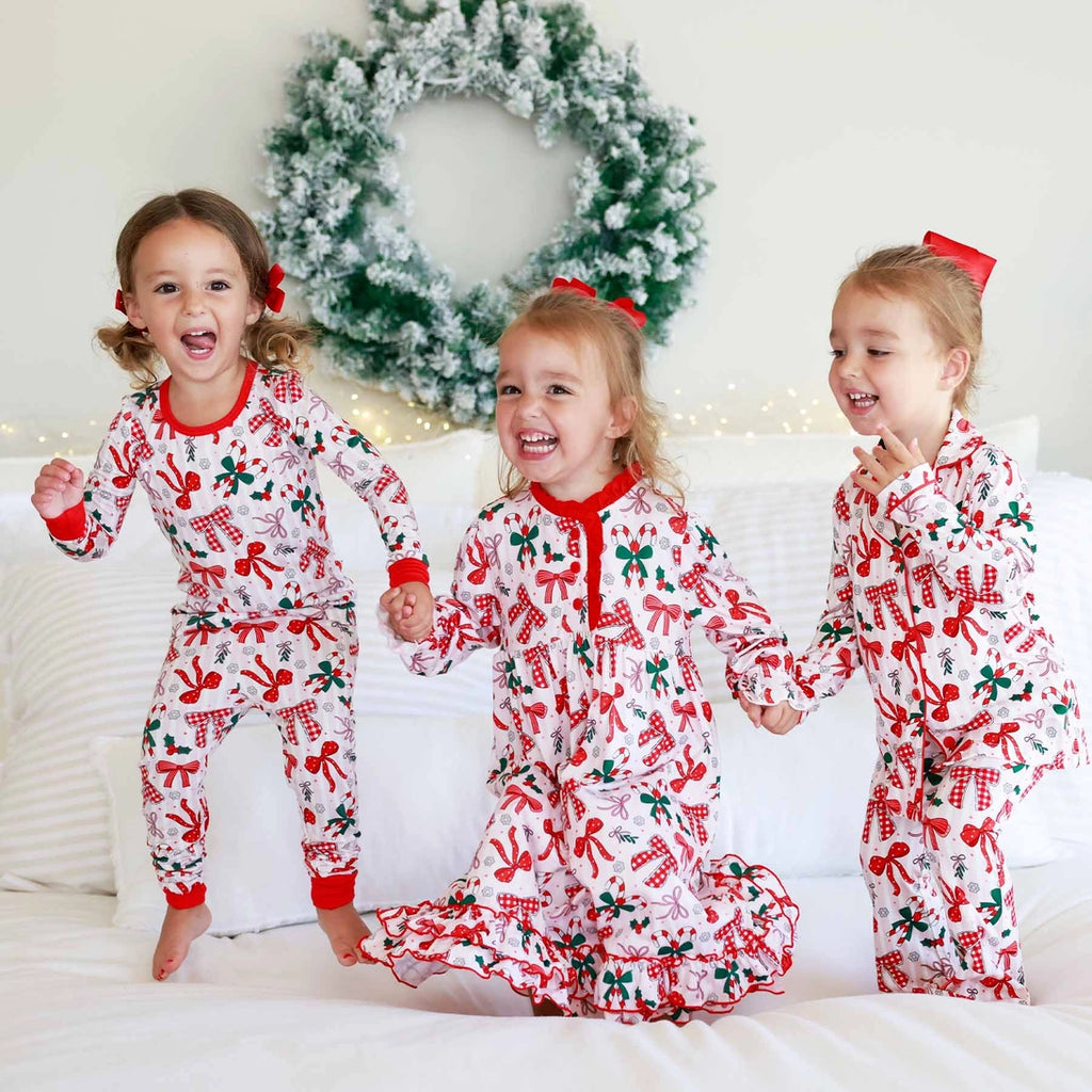 Caden Lane Holiday Bow Bamboo 2 pc Sleeper