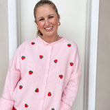 Spring Breeze Cardigan in Strawberry