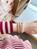 Stack 'Em Bracelets in Large Gold Textured & Pearl- Set of 4
