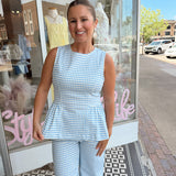 Gingham Girl Top - Blue
