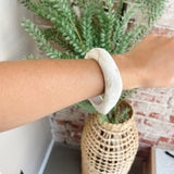 Organic Square Bangle Bracelet in Cream