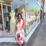 Classy Tie Dress - Floral