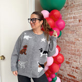 Dog Knit Sweater Cardigan
