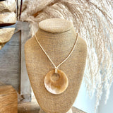 Cotton Open Circle PDT Necklace in Ivory