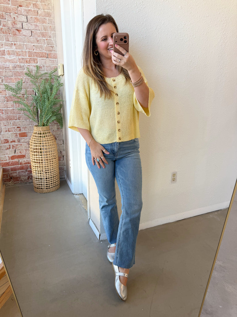 High Rise Crop Flare Jeans