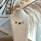Oval Stone Charm Wire Choker