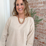 Layered Color Coated Chain & Cord Necklace in Brown