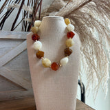Multi Colored Large Brown Beaded- Necklace