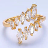24K Gold Filled Marquise Cz Wrap Claw Ring