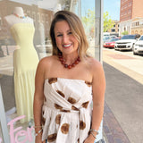 Polka Dot Strapless Top