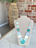 Flat Charm Necklace in Blue