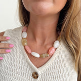 Oval Bead Necklace in Pinks