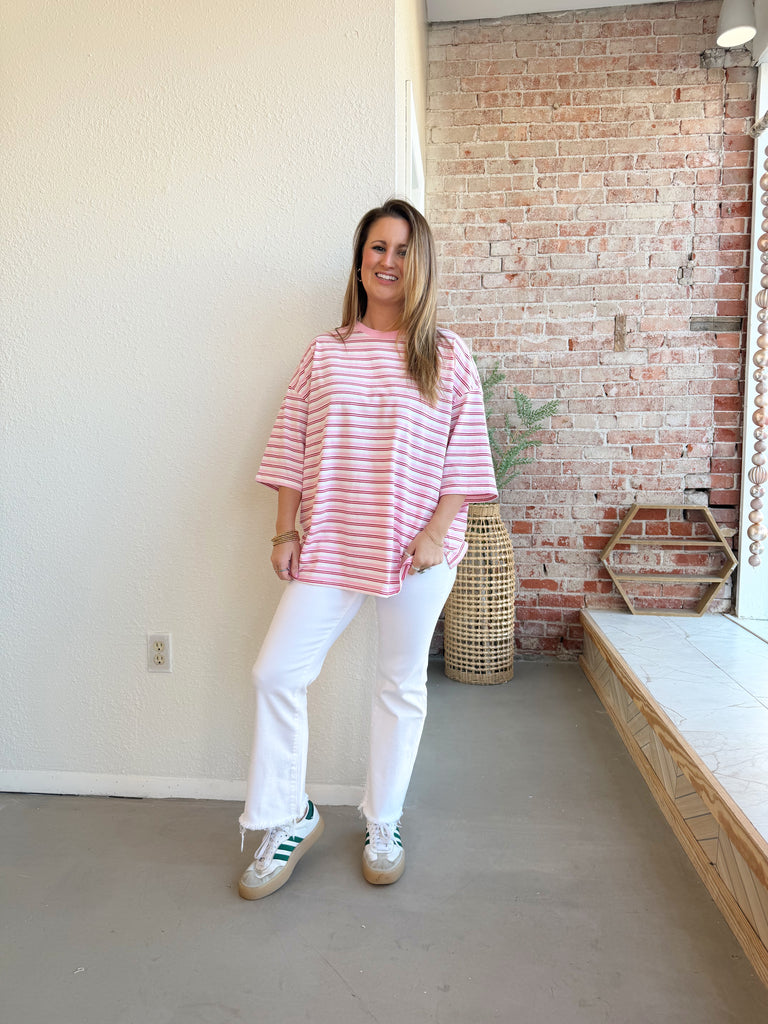 Mid Rise Flare Fringe White Denim