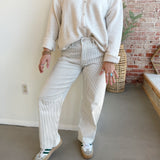 Kate Barrel Jeans in Olive Stripe