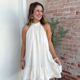 Ivory Escape Halter Dress