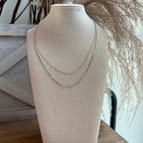 Double Layered Small Silver Chain- Necklace