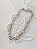 Oval and Circle Chain Necklace in Silver