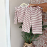 Quincy Mae Ruffle Cozy Set Mulberry Stripe