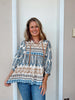 Tans and Blues Top