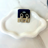 Twotone Linked Oval Earrings