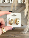 Thick Small J Earrings