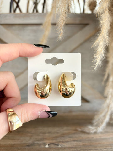 Tiny Gold Crystal Hoops