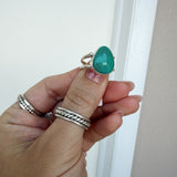 925 Sterling Silver Turquoise Statement Ring 6