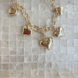 Gold Plated Multi Heart Necklace