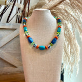 Tropical Multi Colored Beaded- Necklace