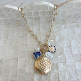 Locket & Multi Charm Necklace