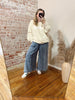 Washed Denim Wide Leg Pants