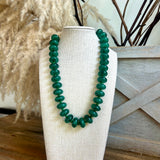 Rondelle Bead Necklace - Dark Green