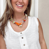 Scarf Necklace in Oranges