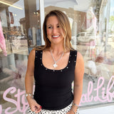 Studded Tank in Black
