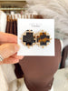 Tortoise Square Cross Earring