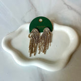 Rhinestone Multi Chain Fringe Earrings