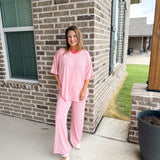 Stripe and Shine Set in Pink - Top